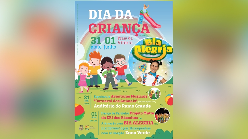 A 31 de maio, no ARG, e a 01 de junho, na Zona Verde: Praia da Vitória assinala Dia da Criança co
