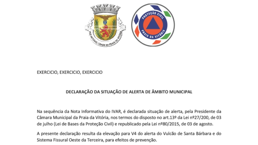DECLARAÇÃO DA SITUAÇÃO DE ALERTA DE ÂMBITO MUNICIPAL